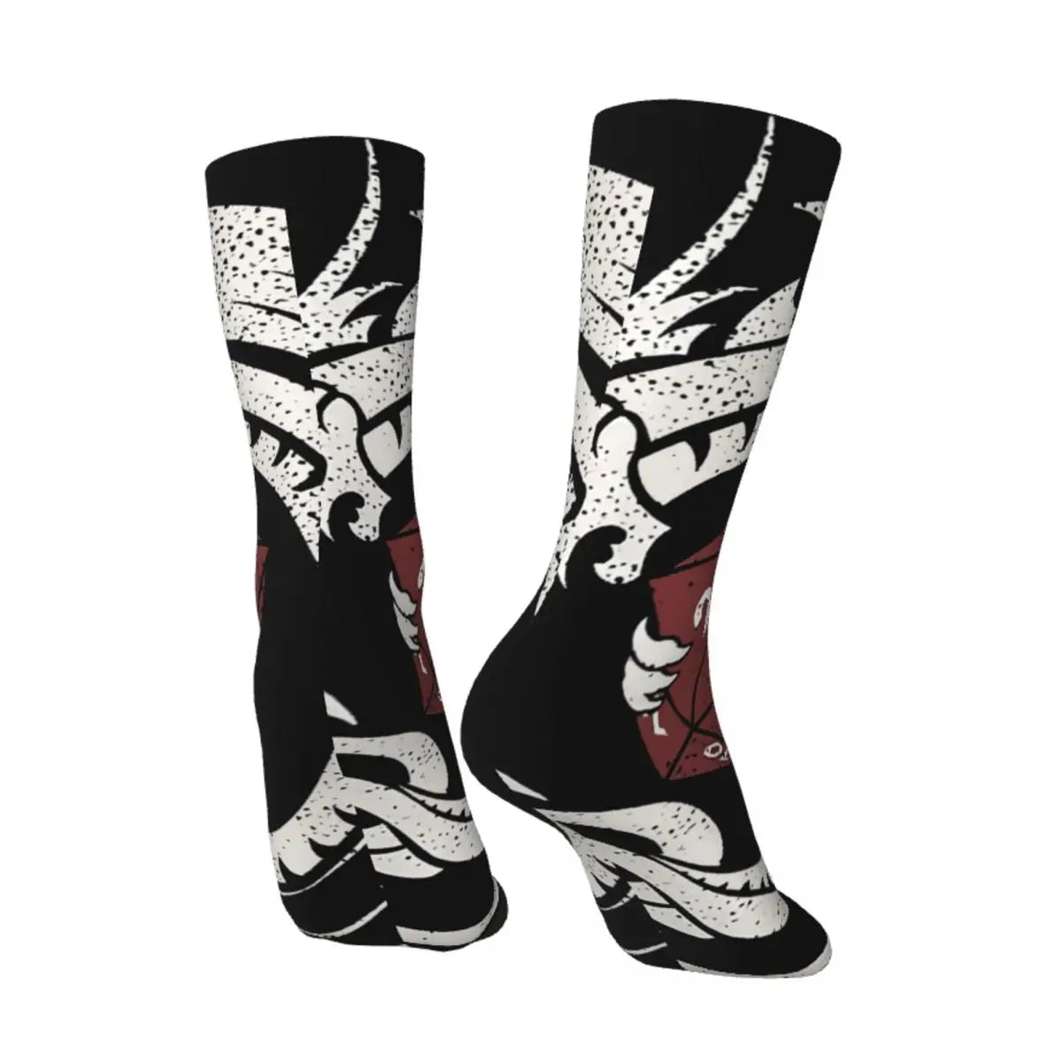 Hip Hop Vintage Dragon Slayers Guild D20 Crazy Men's Socks DnD Game Unisex Harajuku  Printed Novelty Happy Crew Sock Boys Gift