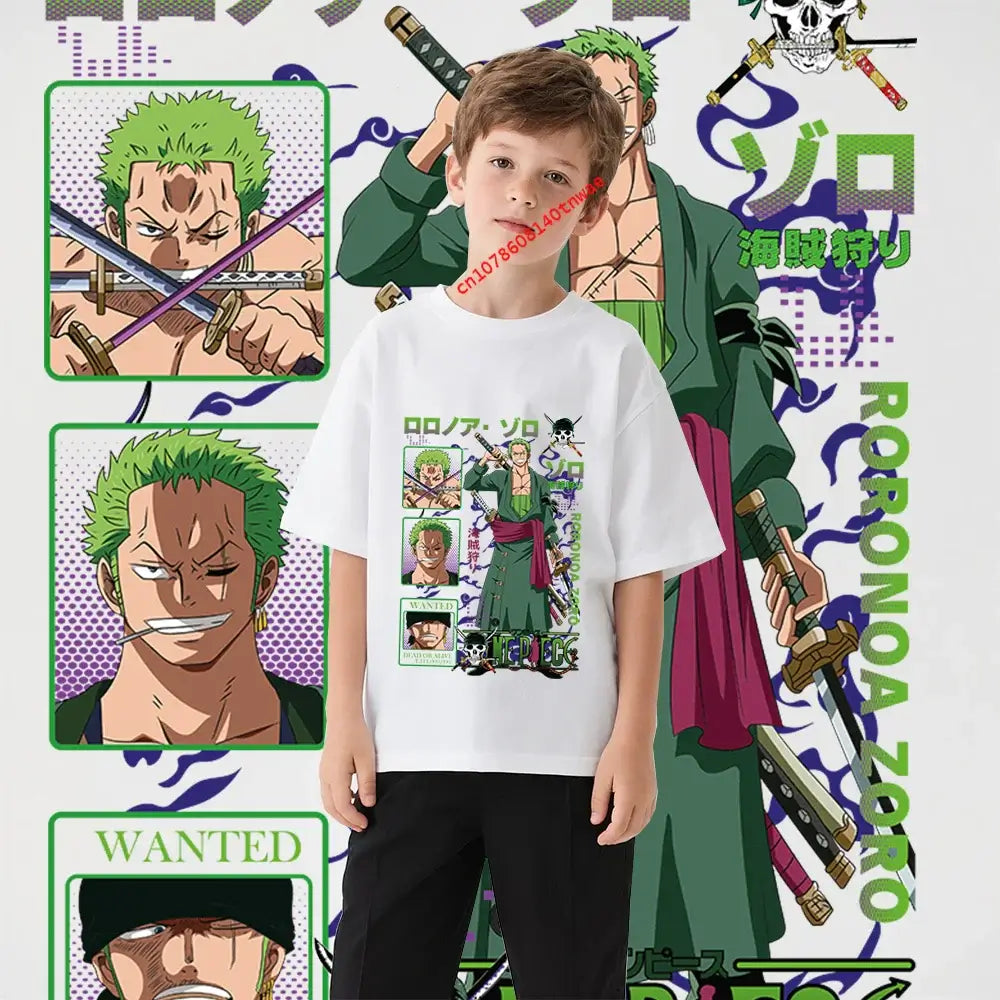 One Piece Zoro Kids T-Shirt Pure Cotton Boys Top