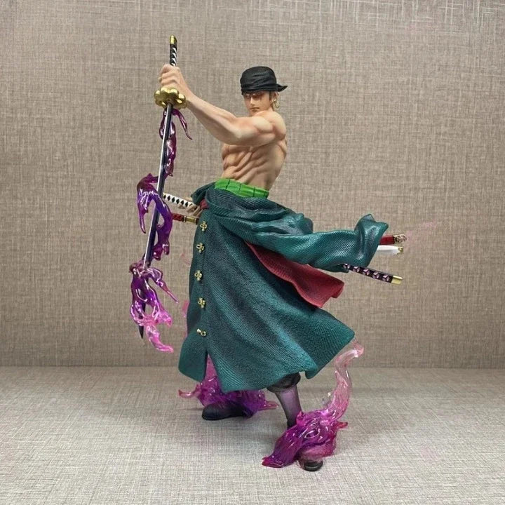 Roronoa Zoro Anime Figure, One Piece Action Figurines PVC Changable Two Heads 27 CM