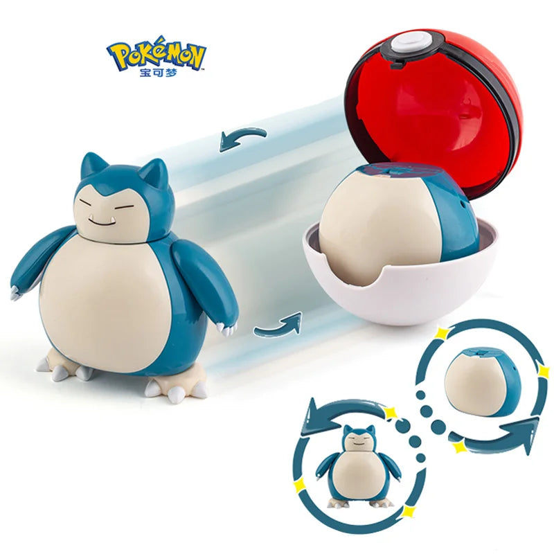 Pokemon Pokeball Anime Figures Toys, Pikachu Gengar Dragonite Snorlax Lapras Pocket Pokeball Toys