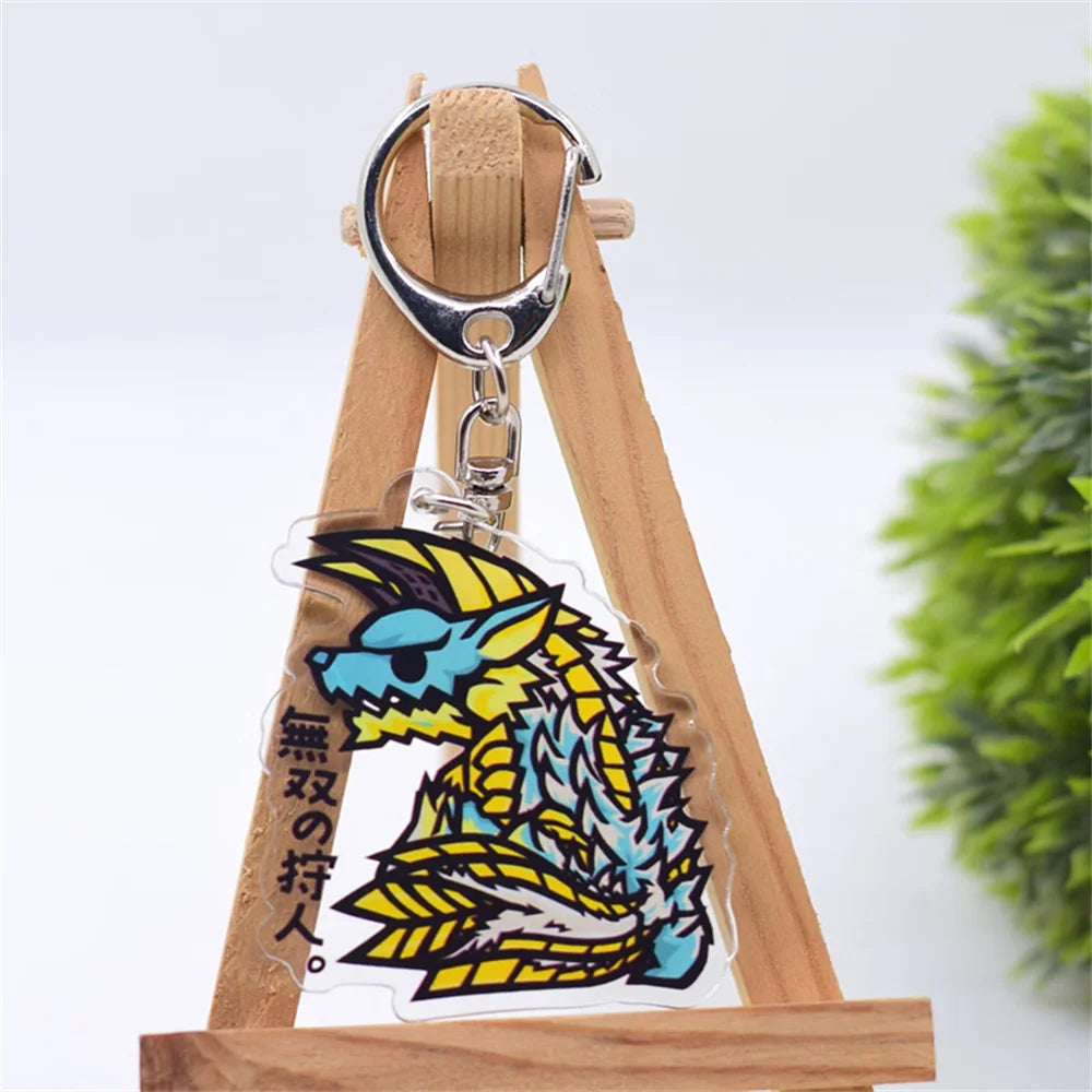 6cm Game Monster Hunter Acrylic keychain 6cm student bag bag small pendant small gift decoration