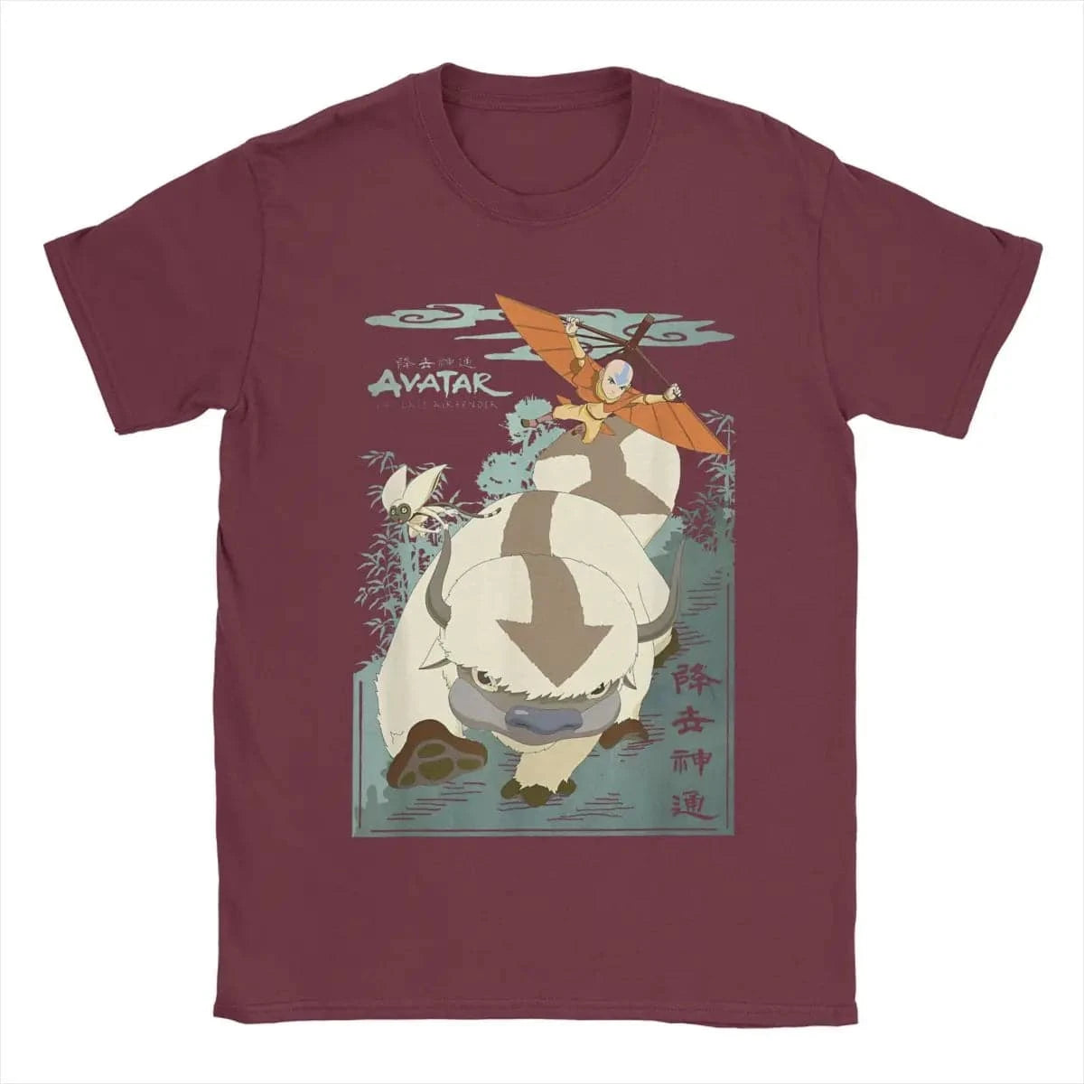 Avatar The Last Airbender Appa  And Aang In Flight T-Shirts for Men