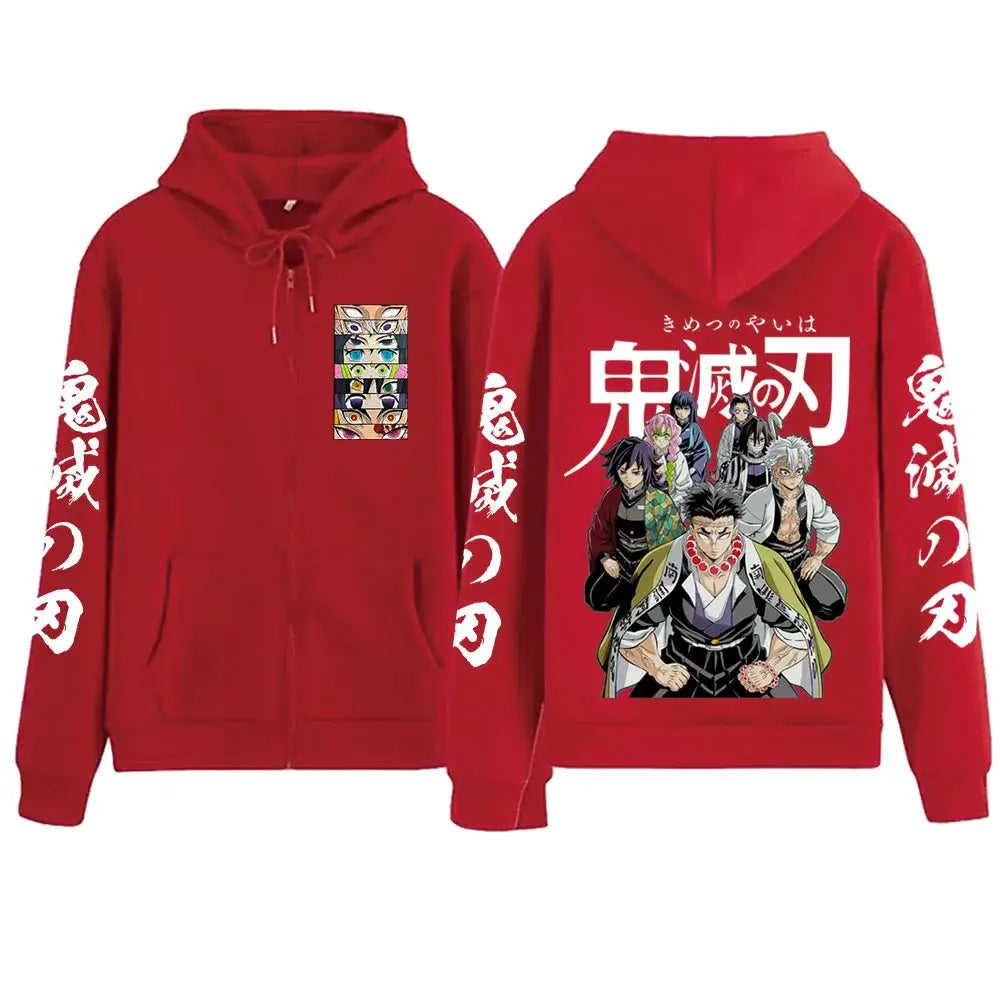 Demon Slayer Zipper Hoodie 2025 Harajuku Sweatshirt