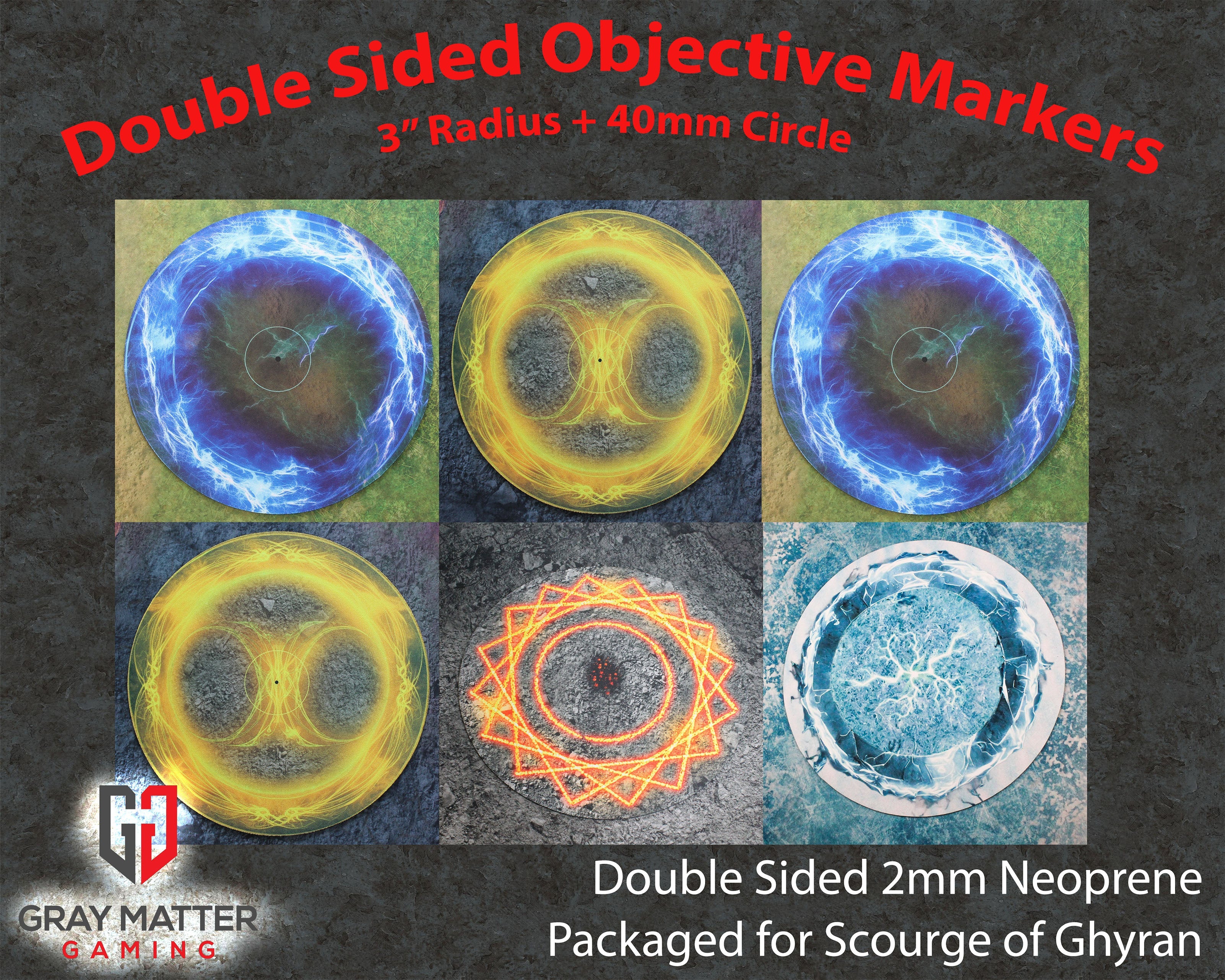 Double Sided Neoprene 7.57" Objective Markers - Scourge of Ghyran