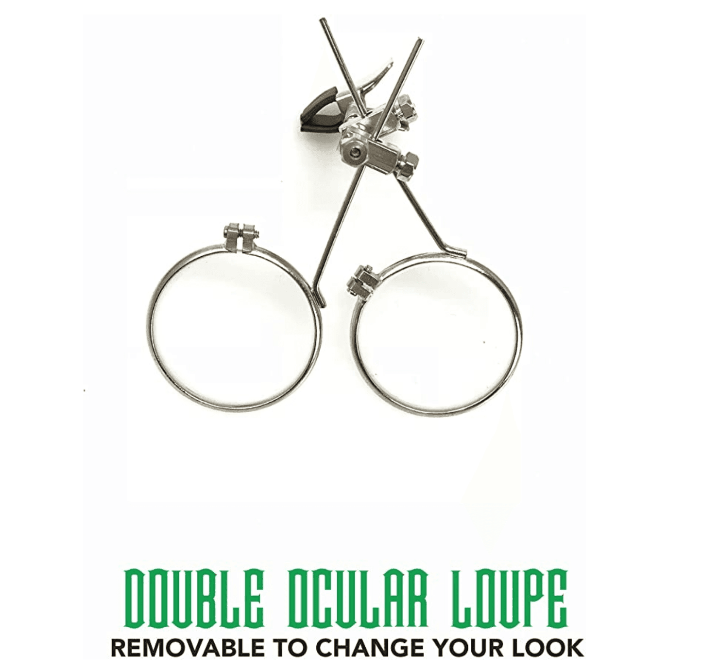 Steampunk Goggles with magnifying loupes UV glow neon green prism diffraction lenses - 