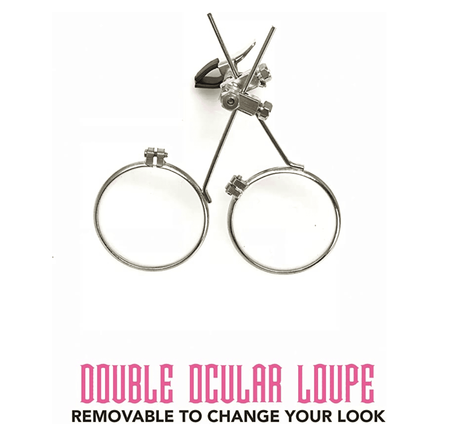 Steampunk Goggles with magnifying loupes UV glow neon pink prism diffraction lenses - 