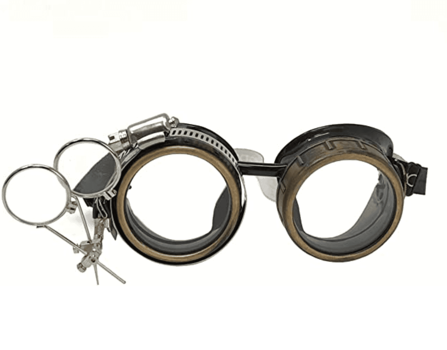 Steampunk Goggles with magnifying loupes crystal clear prism diffraction lenses - 