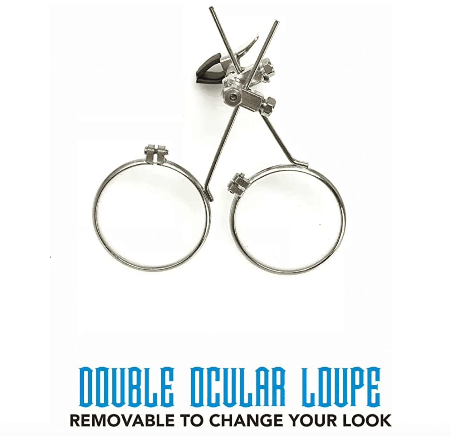 Steampunk Goggles with magnifying loupes UV glow neon blue spiral diffraction lenses - 