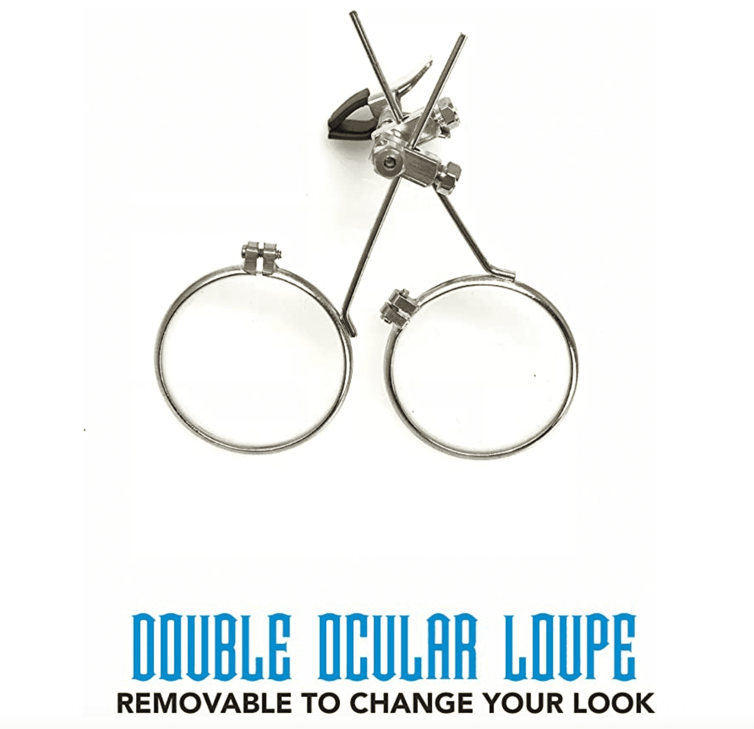 Steampunk Goggles with magnifying loupes UV glow neon blue spiral diffraction lenses - 