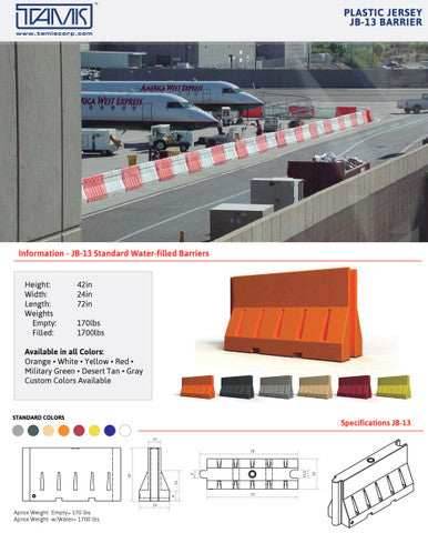 28mm Water Filled K-Rails (6 Per Kit) - 28MSCE012 - 