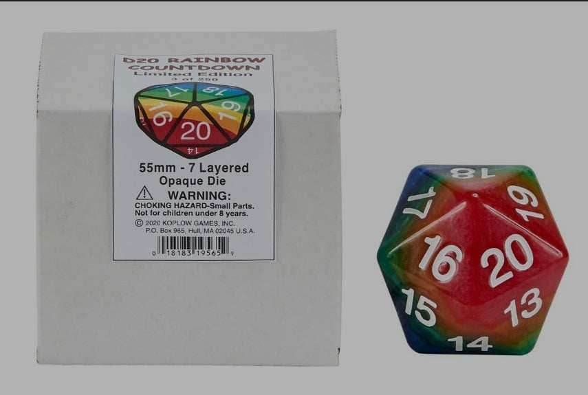 55mm Rainbow d20 Koplow Limited Edition - 