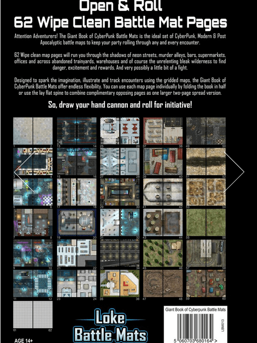 Giant Book of CyberPunk Battle Mats - 