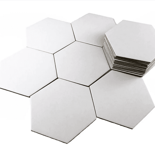 20 Blank Hexagon Board Game Tiles - 