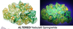 Nebula Spring/white Luminary 7-Dice/16mm/12mm/30mm/Ten10's - 7-Dice Set