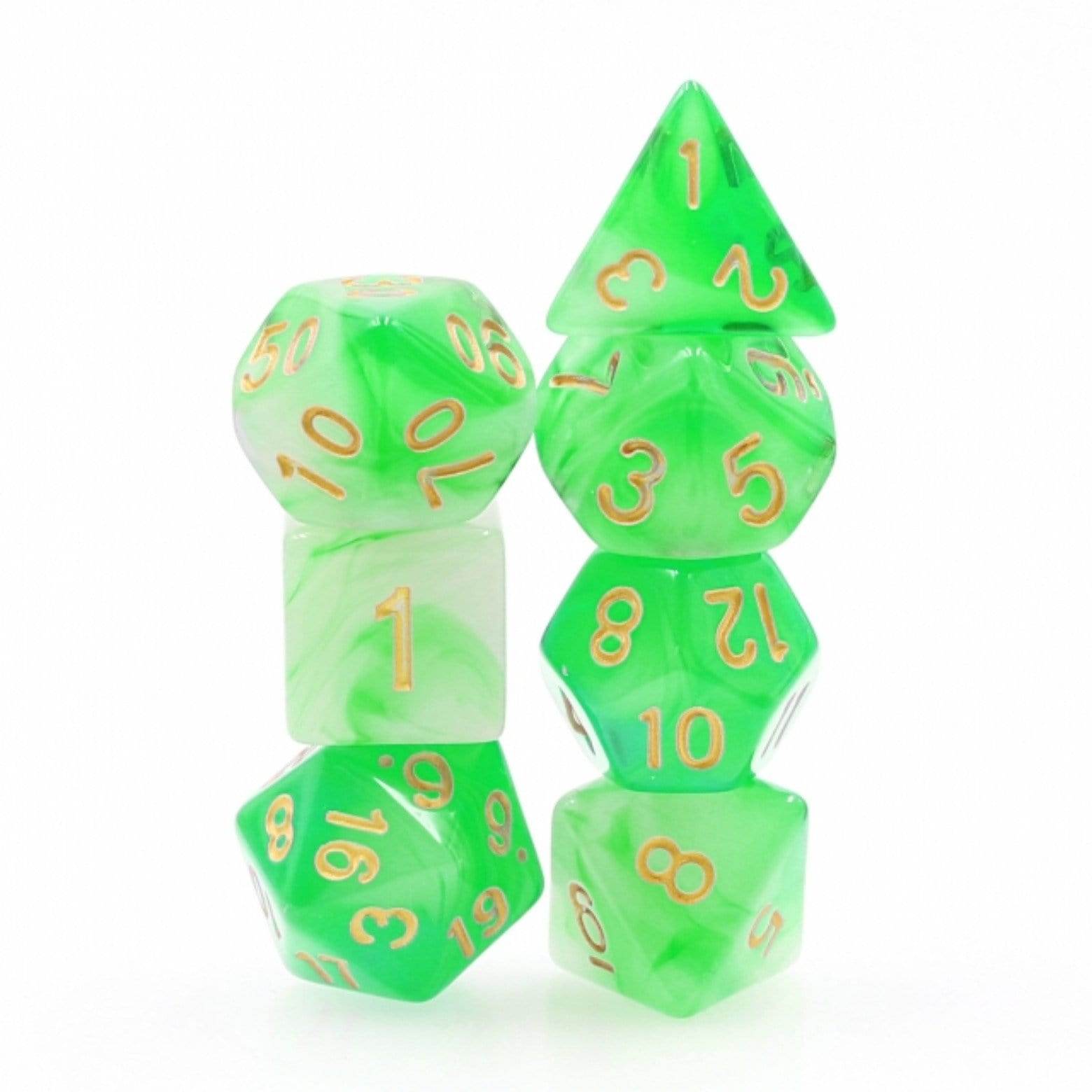 Green Milky RPG Dice Set - 