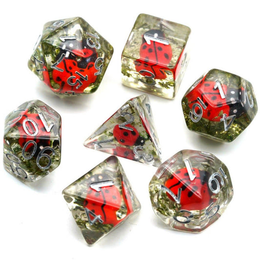 Red Ladybug RPG Dice Set - 