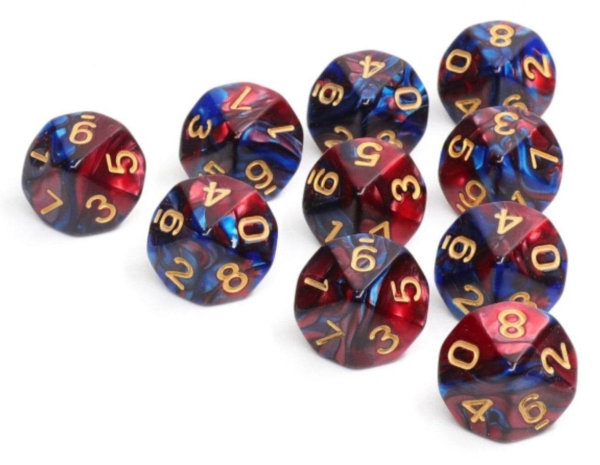 10 Piece D10s - Blue Blood