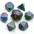 Cybernated Purple & Green RPG Dice Set - XLarge - 