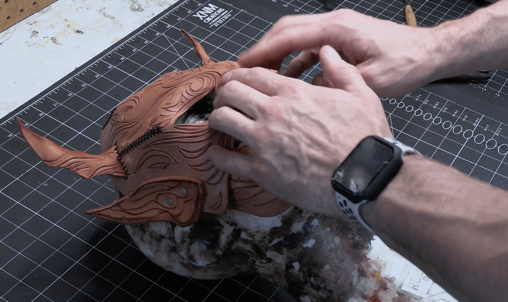 Leather Oni Mask Printable Pattern - 