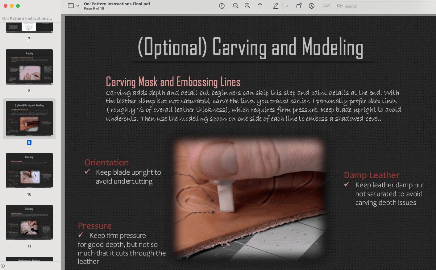 Leather Oni Mask Printable Pattern - 