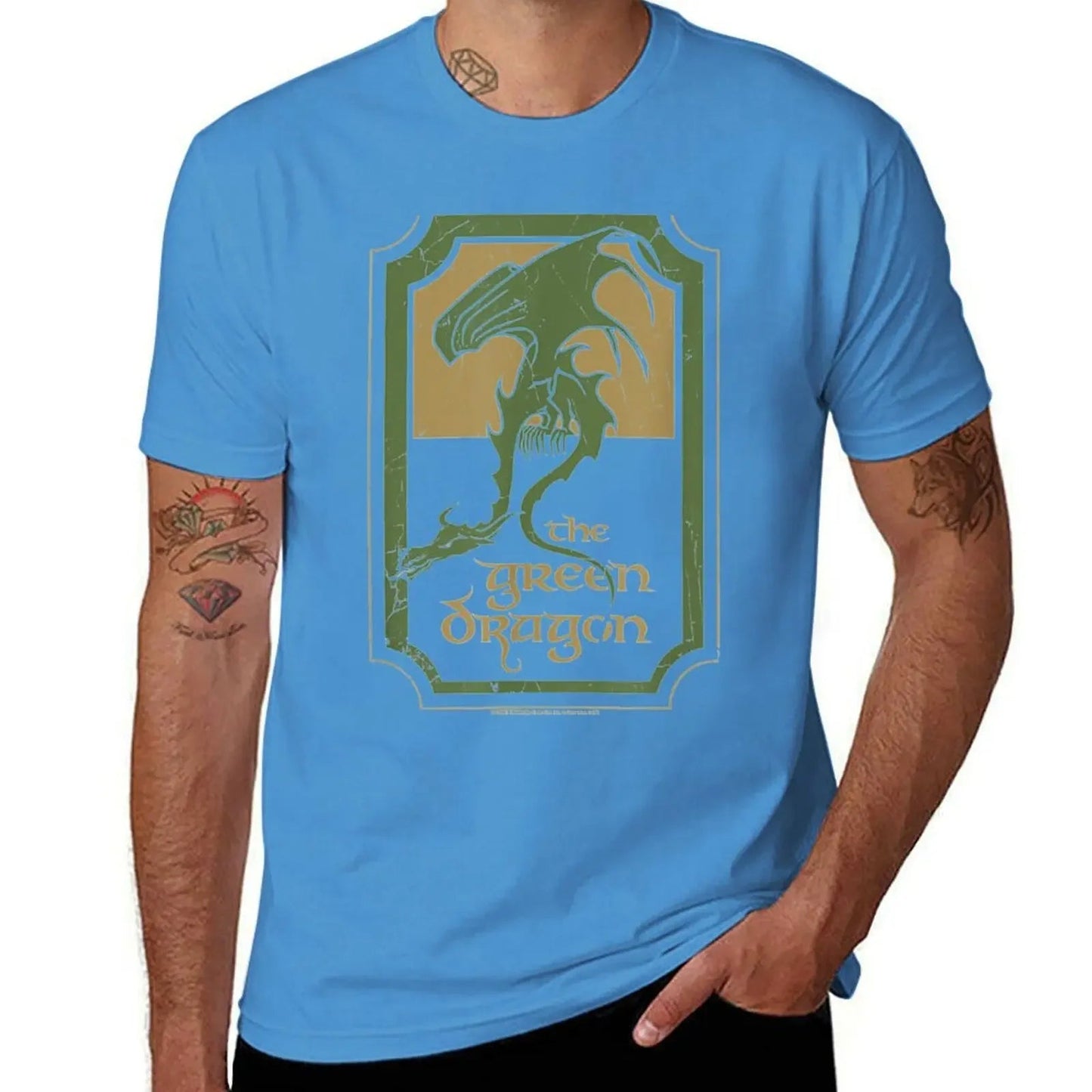 t shirt Lord Rings Green Dragon Tavern T-Shirt anime graphics mens  pure cotton tops casual streetwear