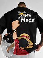 One Piece Graphic T-Shirt: Luffy & Zoro Oversized Streetwear