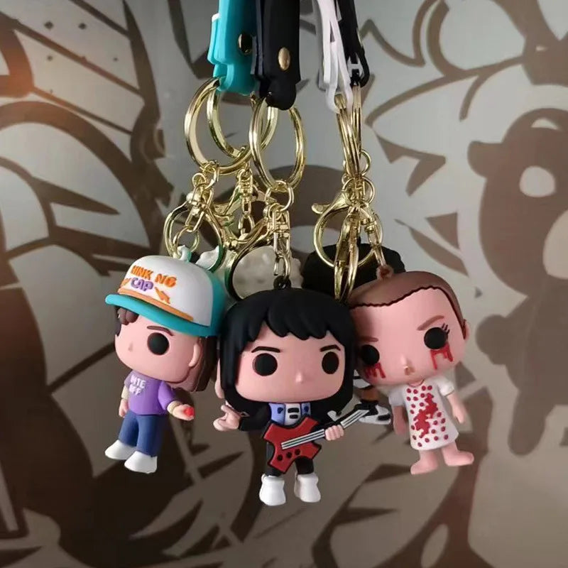 Creative cartoon character thriller horror doll keychain pendant bag personalised car key chain charm wholesale