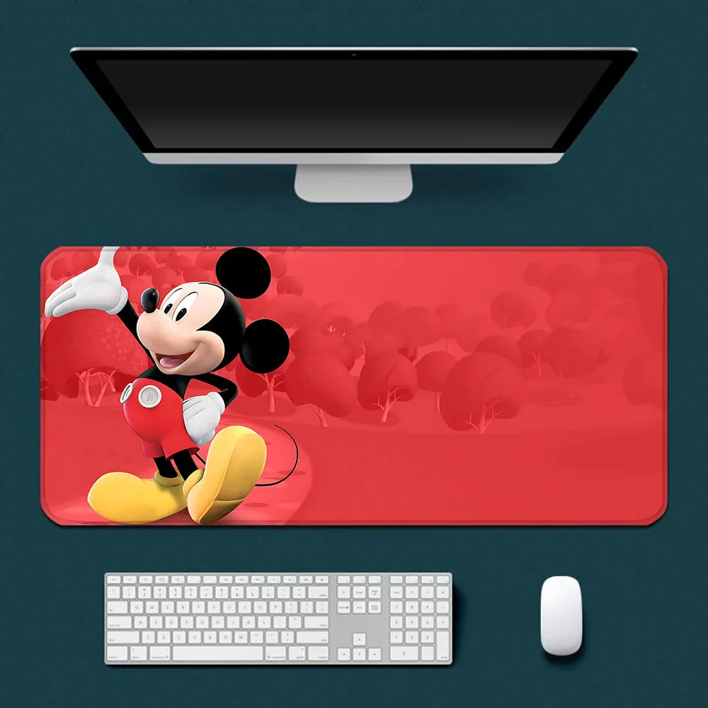 Cute Anime Mickey Minnie Mousepad HD Printing Computer Gamers Locking Edge Non-slip Mouse Pad XXL90x40cm Keyboard PC Desk Pad