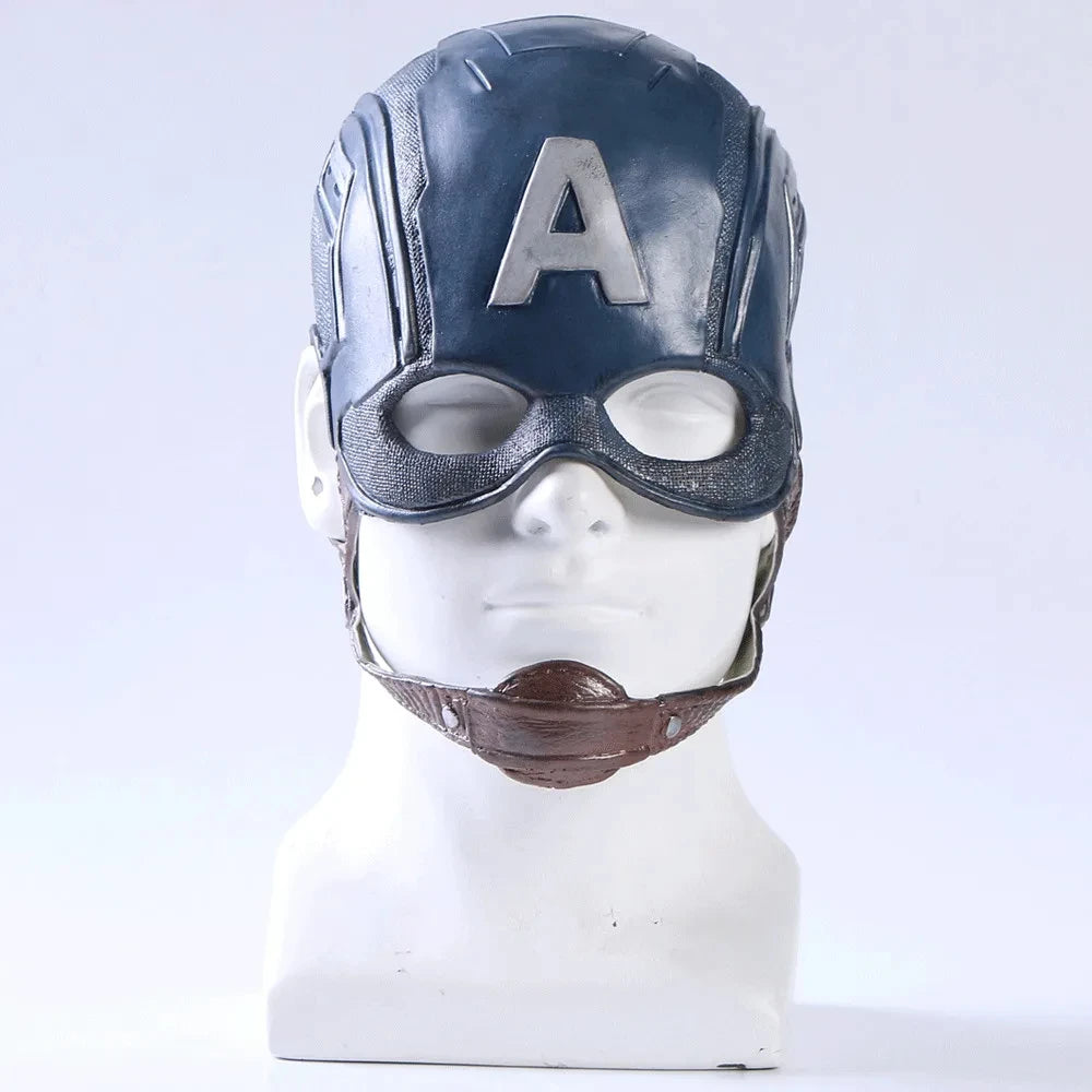 Captain American Mask Cosplay Steven Rogers Superhero Latex Helmet Halloween Carnival Party Costume Props