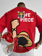 One Piece Graphic T-Shirt: Luffy & Zoro Oversized Streetwear