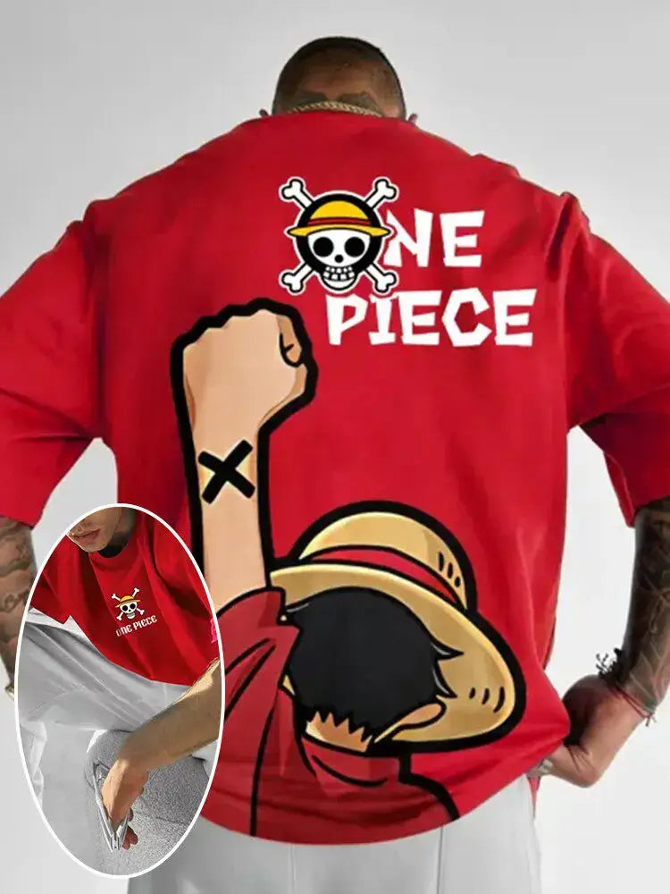 One Piece Graphic T-Shirt: Luffy & Zoro Oversized Streetwear