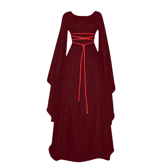 Vestido medieval para mujer, disfraz Vintage de Halloween, disfraz de bruja, vampiro, vestido gótico, disfraz medieval negro para mujer, vestido medieval