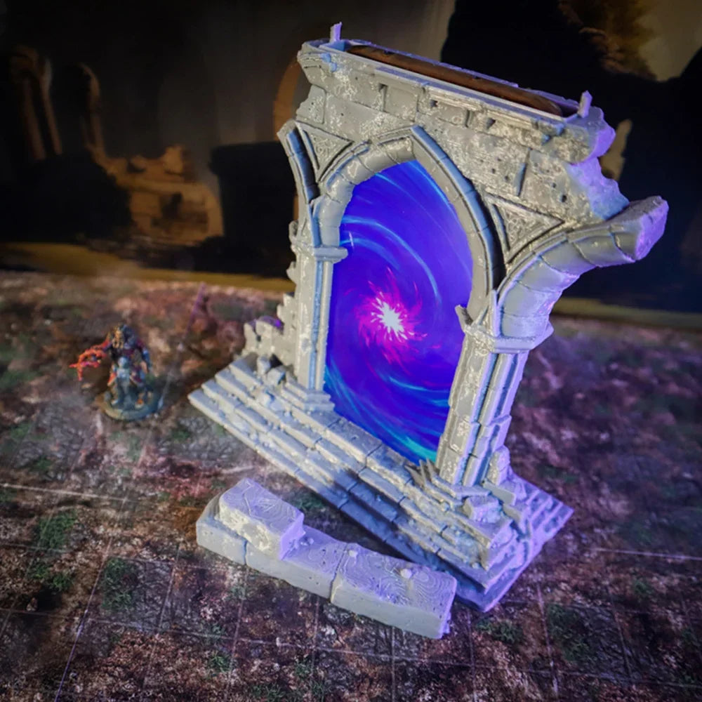 Portal de arco en ruinas Insertar TELÉFONO para efectos de vídeo animados mágicos mágicos Juego de rol de terreno de mesa D&amp;D Dragones y mazmorras