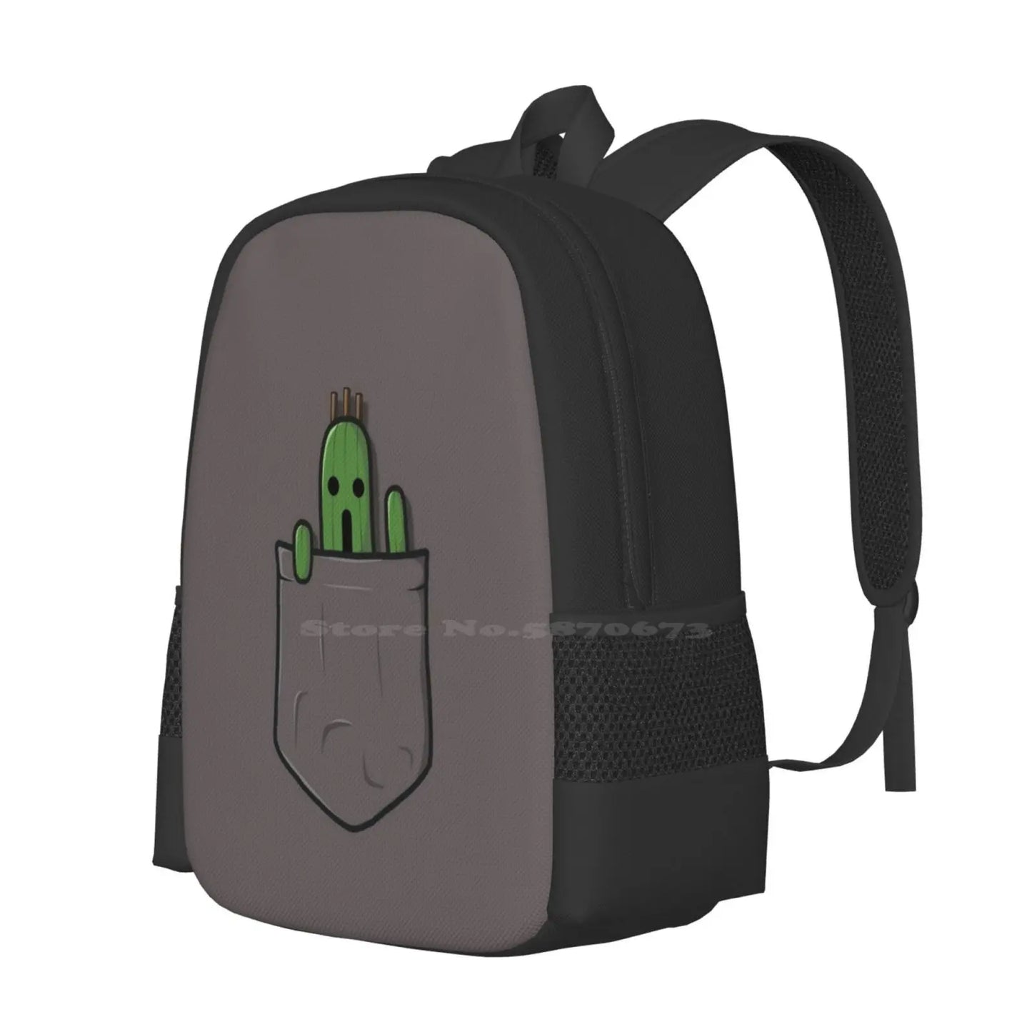 Mochila de bolsillo pequeño Cactuar para estudiantes, escuela, portátil, bolsa de viaje, Cactuar Final Fantasy Cactus Sabotender