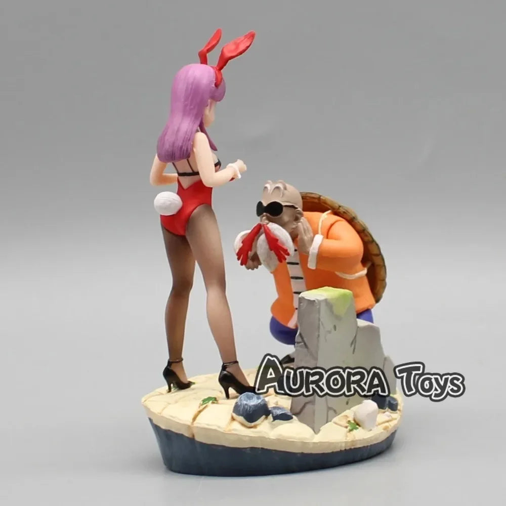 3.93in/10cm Anime Dragon Ball Classic scenes Master Roshi Figure Bulma Figure PVC Action Figures Collection Model Toys Gifts