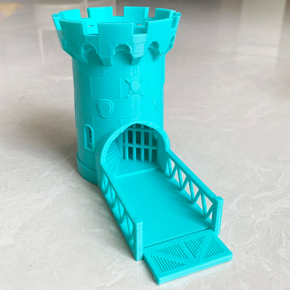 3D Printed Dice Tower Tray Castle Dice Tower Tabletop Gaming for DND Board Game D&D RPG Best Gift for Friend