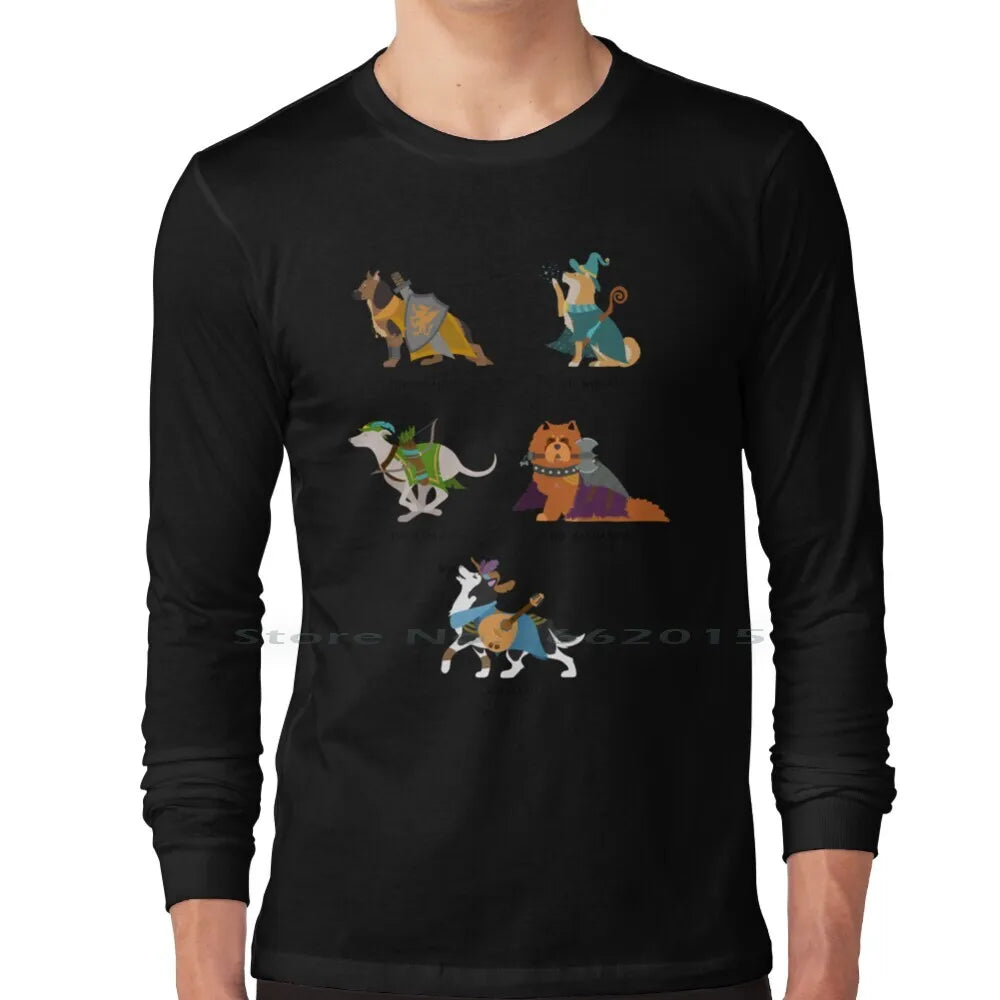 Et Doggos t-shirt 100% coton et Doggos et toutous Paladin barbare Ranger magicien et chiens Classes de mdn Husky