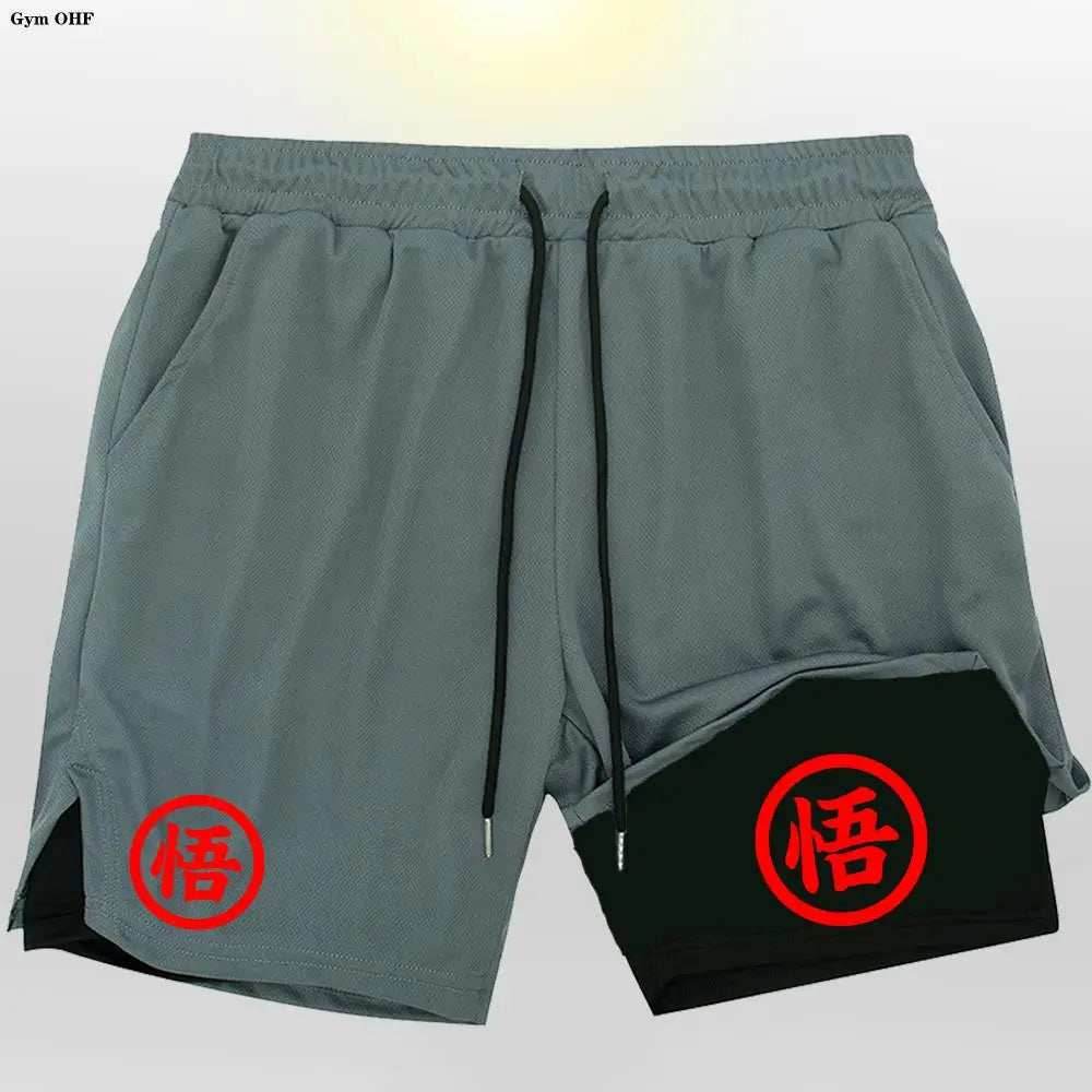 Dragon Ball Shorts: Power Up Your Workout! - Grey-Black-2 / M
