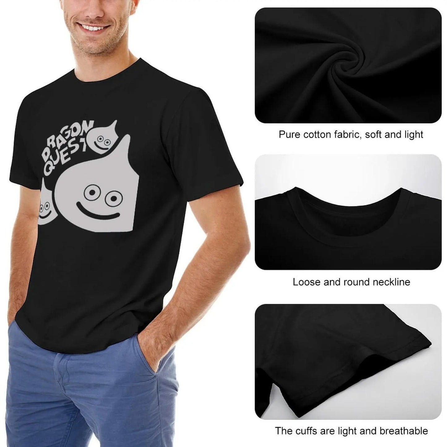 Frais Dragon Quest Slime ドラゴンクエスト スライム T-shirt Mouvement T-shirts Offre Spéciale Drôle Nouveauté Loisirs Taille Européenne