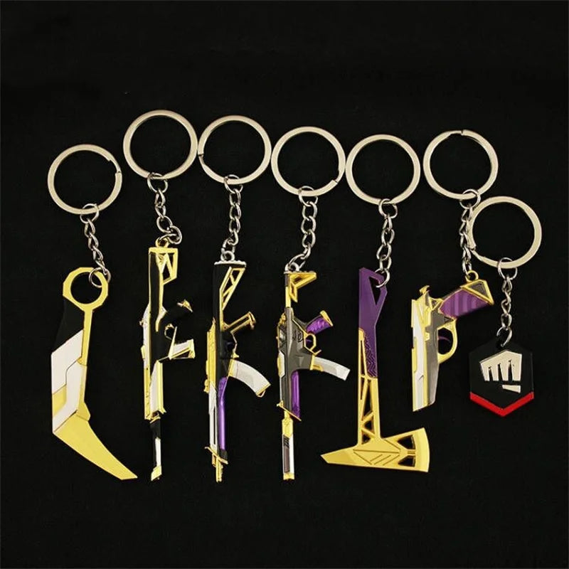Porte-clés de jeux anti-émeute Valorant Karambit AK M4, modèle d'arme de poignard de samouraï, porte-clés en métal, pendentif de sac, bijoux llaveros, cadeau masculin