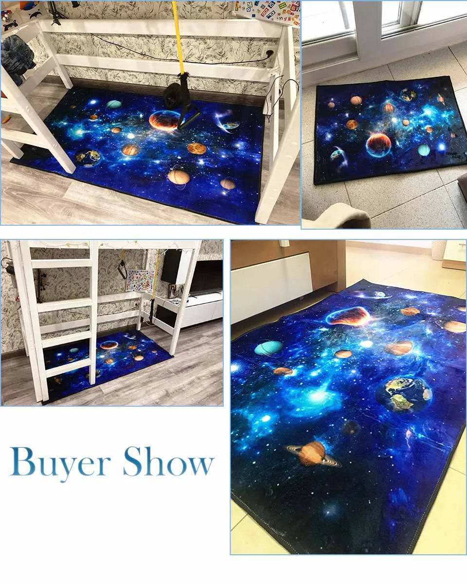 3D Planet Rug Carpet For Children Abstract Universe Rug Big Size Carpet For Living Room Decorations For Your Bedroom Bedside Mat