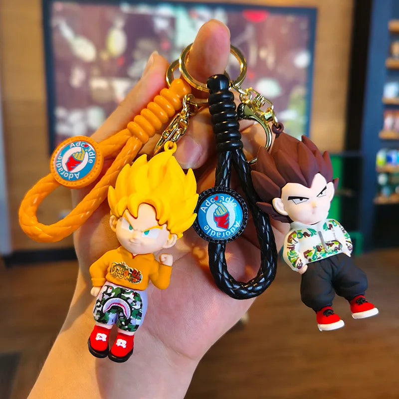 Dragon Ball Z Anime Keychain Super Saiyan Goku Master Roshi Buu Gohan Accessories Car Key Chains