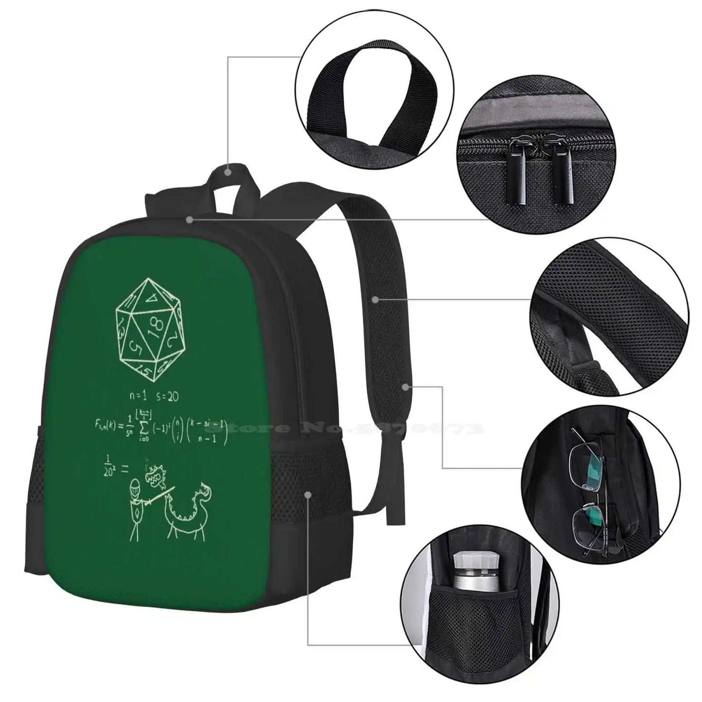 The Science Of 20 Sided Dice. School Bags Travel Laptop Backpack D20 Science Math Dice Dnd And Dragons
