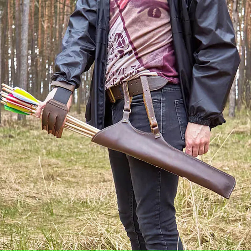 Medieval Steampunk Waist Belt Arrow Holder Archery Quiver Nomad Archer Hunter Stalker Cosplay Costume Hunting Accessory Bag LARP