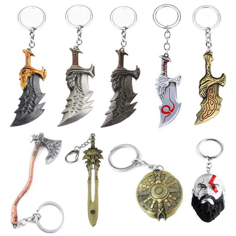 New God of War 4 Kratos Sword Keychain Pendant Keyring Jewelry Men And Women Car key chain Accessories