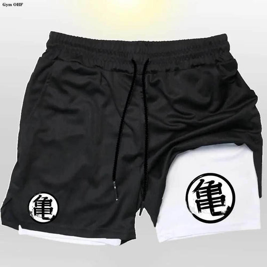 Dragon Ball Shorts: Power Up Your Workout! - Black-White / XS