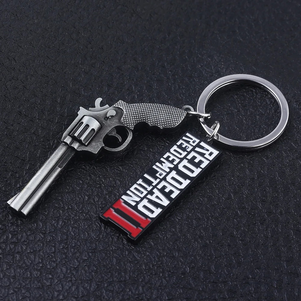 Jeu Red Dead Redemption porte-clés RDR2 pistolet lettre Logo pendentif porte-clés pour femmes hommes porte-clés bijoux cadeau