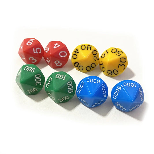 8Pcs/set Place Value D10 Dice 10-sided Single/Tens/Hundreds/Thousands Digit Board Game Dice For DND Game