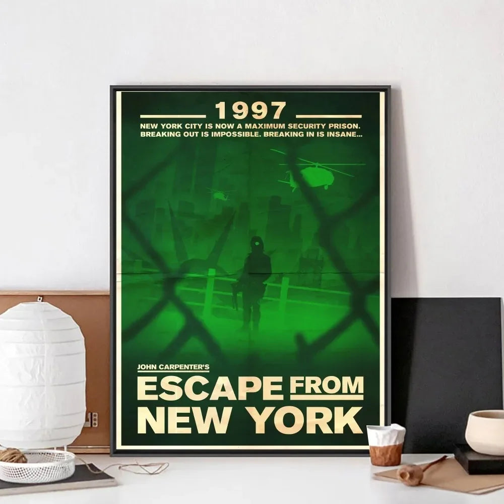 Classic Movie Escape From New York Poster No Framed Poster Kraft Club Bar Paper Vintage Wall Painting Bedroom Study Stickers