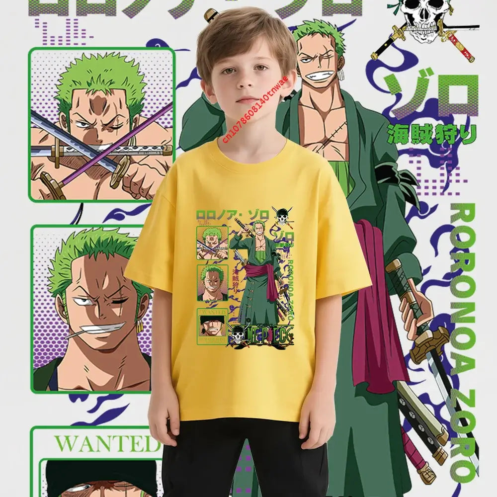 One Piece Zoro Kids T-Shirt Pure Cotton Boys Top